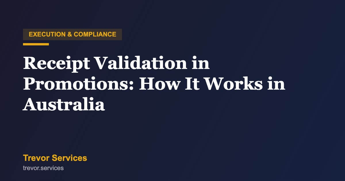 Receipt validation in Australian purchase-to-enter promotions