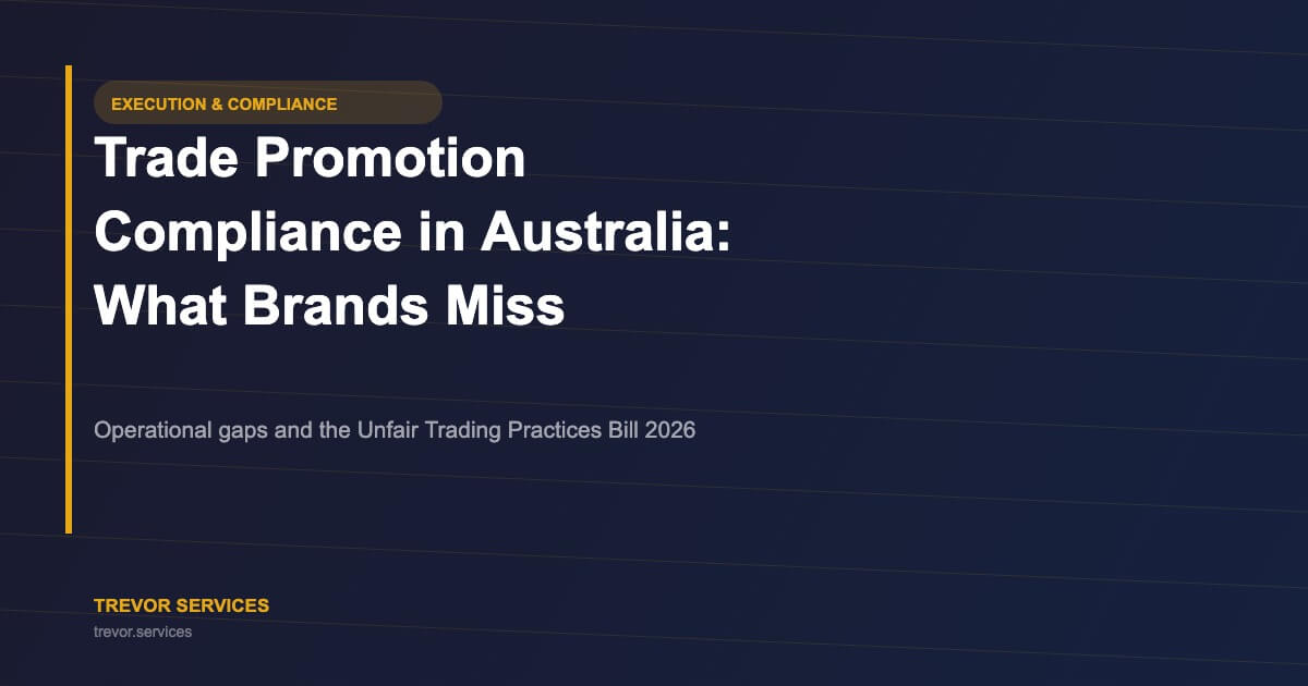 Trade promotion compliance in Australia — Trevor Services blog header