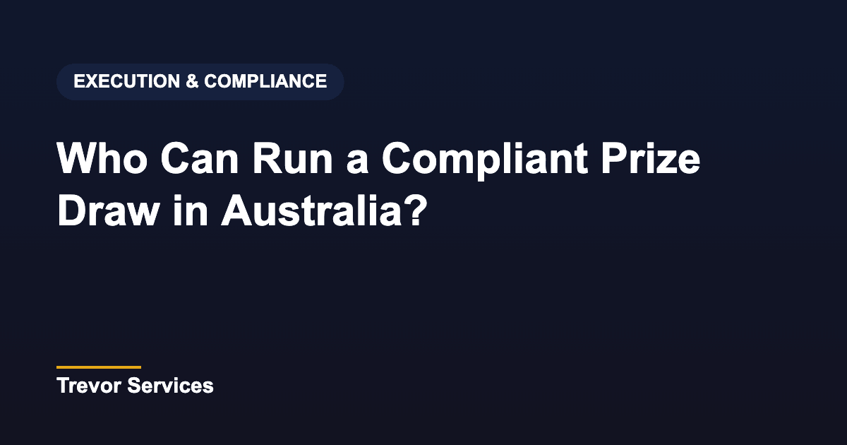 Who Can Run a Compliant Prize Draw in Australia?