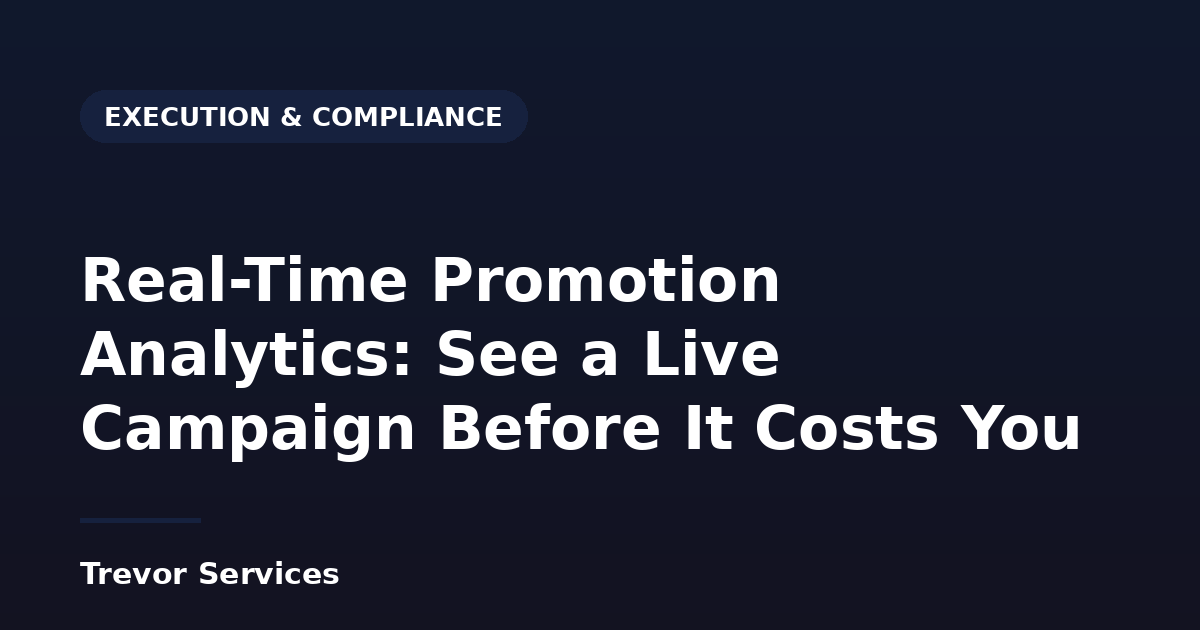 Real-time promotion analytics dashboard showing live entries, claims and redemptions for a campaign